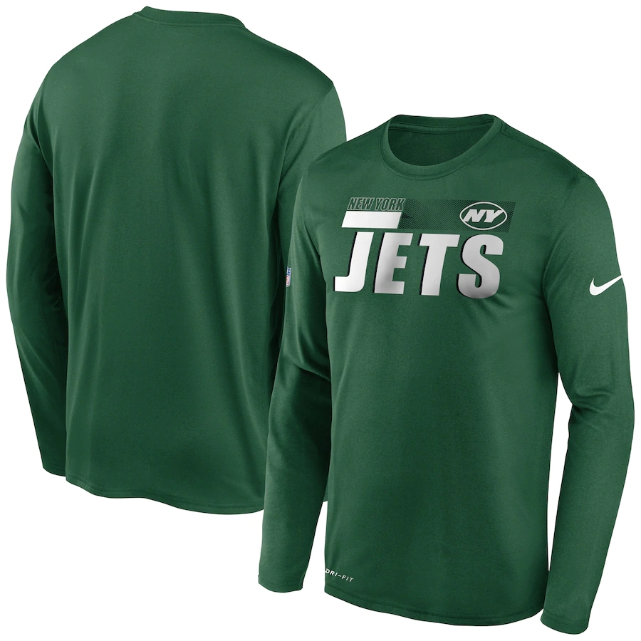 Men's New York Jets 2020 Green Sideline Impact Legend Performance Long Sleeve T-Shirt